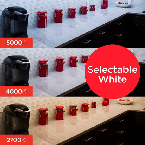 12 Inch Hardwired Under Cabinet Lights With Dimmable 3 Color Temperature 2700K 4000K 5000K, kitchen lighting effect.
