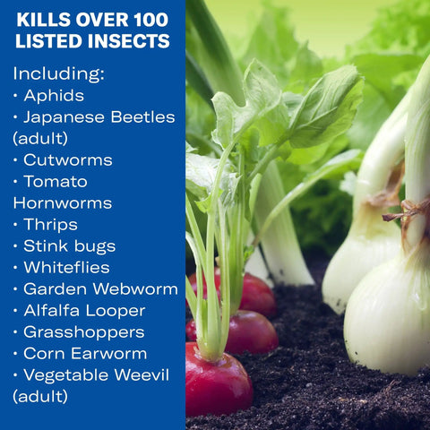 Concentrated Vegetable and Garden Insect Spray For Quick Knockdown Of Aphids, Caterpillars, Thrips, Tomato Hornworms And More