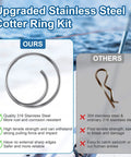 Comparative view of upgraded stainless steel cotter ring featuring quality 316 material and a competing inferior alternative