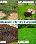 Heavy Duty Lawn Leveling Rake For Yard And Garden 26 By 25 Inch Leveler With 5 Foot Adjustable Spread Peat Moss Spreader And Fertilizer
