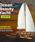 Ocean Beauty Yacht 3D Wooden Puzzle For Adults A Totally Relaxing DIY Mechanical Model Kit With Paper Sails A Brain Teaser Building Set For Home Office Decor And Shelf Display, wooden sailboat