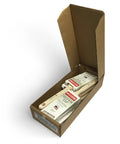 Open box showing 2.5 Inch Silver Tip Angle Sash Paintbrush Pack of 6 for precision trim and cabinets, pro grade polyester blend.