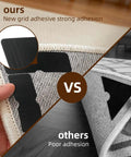 Comparison of Eight Pack Non Slip Rug Grippers For Area Rugs Double Sided Rug Pads Corner Tape For Hardwood Floors Tile And Laminate Easy Peel And Stick Low Profile Edges Strong Adhesive No Damage Removable Carpet Stickers showing difference in adhesion performance