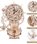 Pirate Ship Mechanical Clock Puzzle Kit For Adults And Teens, DIY Wood Craft Model, wooden pirate ship clock with anchor base