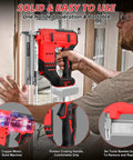 Pro Grade Cordless Brad Nailer Driven By A Badass Brushless Motor And Built Hella Tough Delivers Dead Straight Shots Compatible With 18V Batteries But Skips The Pack So You Dodge Markup And Hammer Wood Like A Real Pro, being used one-handed on wood.