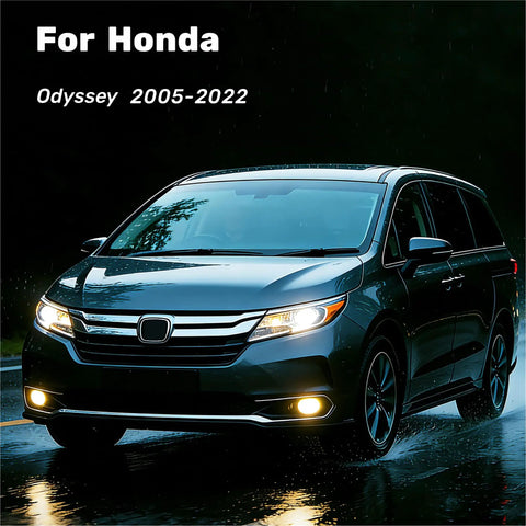 Built Tough All Weather Windshield Wiper Blades For Honda Odyssey 2005 To 2022 Three Pack shown on a Honda Odyssey in rain.