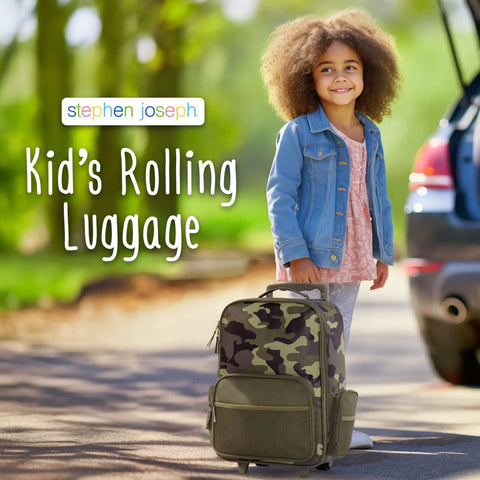 Child with Kids Rolling Luggage With Wheels, Toddler Carry On Suitcase For Travel, Lightweight Durable Luggage For Kids outdoors