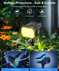 Solar Pathway Lights 2 Pack 38.5 Inch Shepherd Hook Lanterns Waterproof Outdoor Lamps for Garden Path Yard with Rain Protection