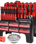 Magnetic Screwdriver Set With Rack And Accessories For DIY Projects Includes 23 Standard Screwdrivers, 8 Precision Drivers, 60 Bits, 6 Sockets