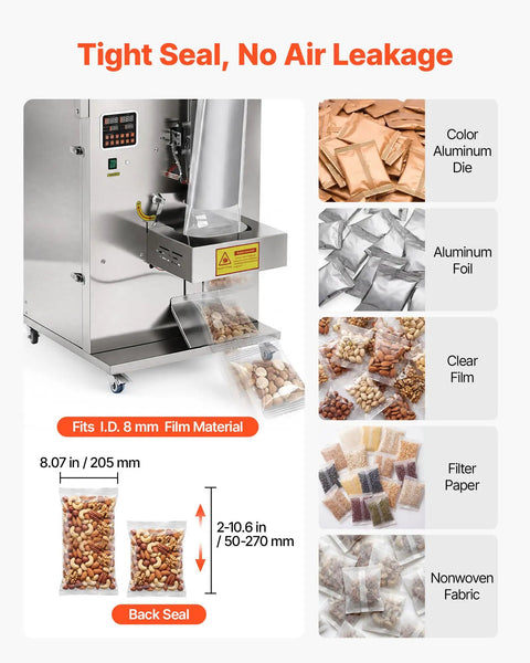 No Hassle Automatic Powder Filler And Bag Sealer, Precision Digital Scale Packing System for snacks with tight seals.