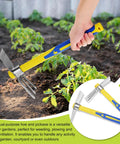 Two Piece Garden Hoe Tools Set With 15.7 Inch Stainless Steel Cultivator Tiller And Pick Mattock Hoe Fiberglass Handle