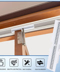Heavy Duty Dual Spring Bifold Door Slide Guides Two Pack Forged From Rock Solid ABS Plastic Top Track Rollers installed above closet door.