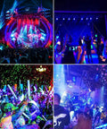 2 Pack 150W Black Light Flood Lights with Plug IP66 Waterproof used in glow parties and neon artwork displays