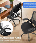 Beefy 400 Lb Heavy Duty Office Chair With 5 Inch Thick Seat, back view showing adjustable armrests