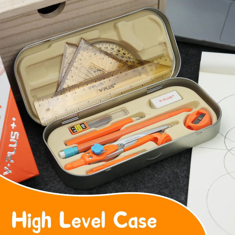 Back To School Geometry Gear For Students With Protractor Compass Rulers And Mechanical Pencil Kit 12 Piece Math Tools