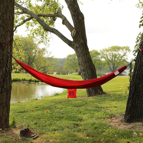 One Person Camping Hammock With Durable Ripstop Fabric And Heavy Duty Straps For Up To 300 Lbs, Perfect For Hiking