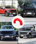Ford F150 Tow Hook Cover 2 Piece Red Set For 2004-2026 Models And Bronco 2021-2026, Fits Toyota Tundra, on trucks