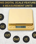 Portable Gold Digital Jewelry Scale 500g High Precision On The Go, Multi Unit Conversion For Grams Ounces Troy Ounces Pennyweight