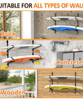 Garage Wall Mount Kayak Storage Rack Set A Real Workhorse With Heavy L Frame Holder Anti Slip Bungee Supports 150 Lb Black 2 Pack