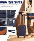 Cosbarn 5-piece dark blue hard-shell luggage set with TSA locks and spinner wheels