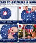 Instructions for assembling Five Pack 12 Inch Patriotic Hot Air Balloon Paper Lanterns For 4th Of July Decor.