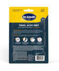 Back of Cozy Self-Heating Tired And Achy Feet Soothing Foot Mask With Warming Booties packaging with instructions and ingredients