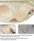 Hella Tough Canvas Repair Tape 4X70 Inch Self Adhesive Fabric Patch showcasing double layer waterproof fabric with water droplets.