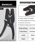 Knoweasy 2 In 1 Wire Stripping Tool With Cutter for electronics and automotive wiring, detail features and specifications shown.