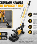 Industrial Grade 3800W Copper Motor Concrete Grinder Kit With Four Head Design And Six Speed Control For Marble Polishing Epoxy Floors Heavy Duty Concrete Leveling In Warehouses Patios And Parking Lots, extension handle