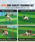 All In One Dog Agility Training Kit With 4 Adjustable Hurdles 6 Weave Poles Jump Ring Square Pause Box Whistle Foldable Bowl