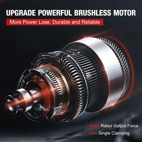 Upgrade powerful brushless motor with 42KN rated output force and 3-6s single clamping for Pro Grade Go To Copper Pipe Crimp Tool Kit.