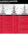 Front view of three aluminum radiator adapter fittings for automotive coolant pressure tester kit
