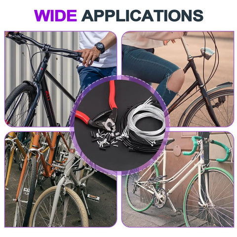 67 Piece Universal Bike Shifter And Brake Cable Kit With Cutter End Caps O Rings S Buckle Tail Caps And C Clips in use