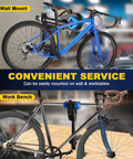 Bent Wall Mount Bike Repair Stand With Adjustable Clamp For Road And Mountain Bikes, Easy Install Maintenance Rack