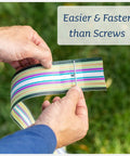 Person holding heavy duty replacement webbing from Revamp Your Worn Out Lawn Chairs With This Heavy Duty Replacement Webbing Kit.