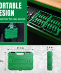 Three Eighths Inch Drive Pinless Universal Impact Extension Socket Set Built From Cr-Mo Steel For Maximum Torque And Flexible Reach In Tight Engine Bays, 10-piece metric set in green case