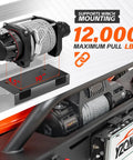 YZONA rear bumper winch mount for Ram 2500/3500 with 12,000 lb pull and winch rope