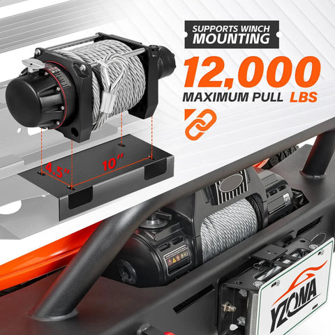YZONA rear bumper winch mount for Ram 2500/3500 with 12,000 lb pull and winch rope