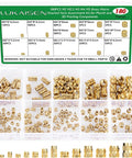 180Pcs Threaded Inserts Kit M2 M2.5 M3 M4 M5 with Knurled Brass Heat Set Nuts for plastic and 3D printing components.