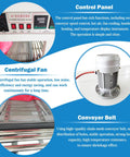 Built Tough Semi Automatic Plastic Film Sleeve Sealing Machine And Heat Shrink Packager With Smart Temp Controls, showing control panel and conveyor belt.