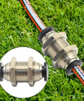 Bulkhead union fitting, 6mm to 6mm tube OD, stainless steel, push-on connectors