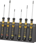 ESD Safe Screwdriver Set With Slotted And Phillips Tips And Rack 6 Piece Electronics Tool Kit Visible in Wall Rack
