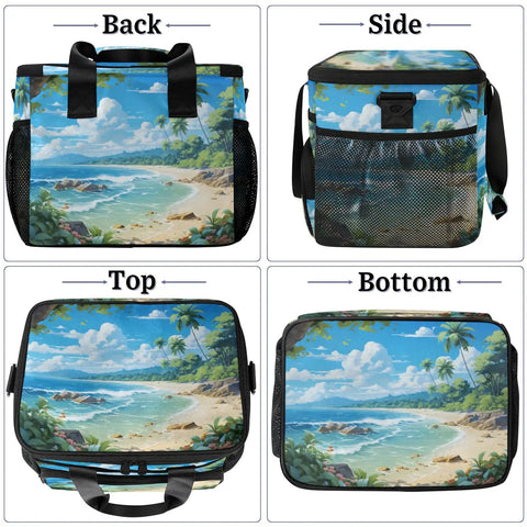 Insulated Picnic Backpack With Large Capacity Portable Lunch Bag For Beach, Work, Travel And Outdoor Adventures, four views