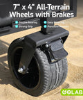 Beefy Heavy Duty Garden And Beach Wagon Cart With Brakes Expands To 280L Storage 560 Lbs Load 7x4 All Terrain Wheels close-up