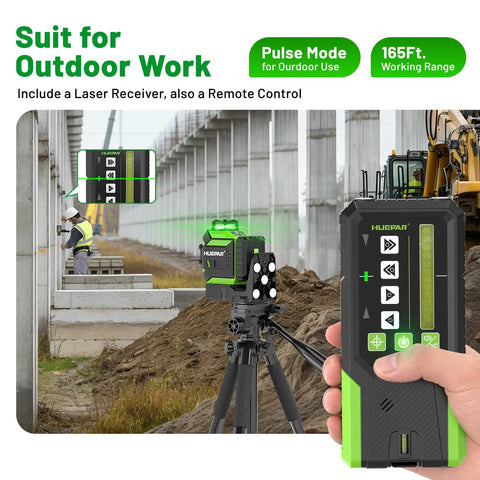 360 Degree Self Leveling Laser Level For Outdoor Projects With Auto Tracking Motorized Base in use at construction site