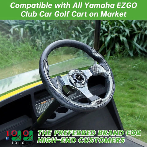 Classic Gray Golf Cart Steering Wheel delivering tight grip and quick swap vibes for smooth road cruising, fits most EZGO Club Car and Yamaha models.