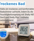 Gen3 White Smart WiFi And Bluetooth Temperature And Humidity Sensor With Quick Response, Low Power Draw, Type C USB, E Paper Display, Your Home Automation Sidekick For Real Time Indoor Climate Tracking in bathroom
