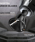 Close-up of tungsten carbide blades on Built Tough Three Sixteenths To One Inch External Chamfer Tool for clean finishes.
