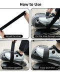 4 Pack Pedal Straps For Under Desk Elliptical Pedal Exercisers Secure Your Feet With Slip Resistant Straps For Stable, Safe Home Gym Workouts Great For Seniors And Low Impact Leg And Foot Training showing usage instructions