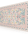 Pink Floral Desk Pad For Aesthetic Office Setup, XXL Large Mouse Pad With Non Slip Base And Stitched Edges, Desktop Decor